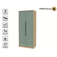 Шкаф распашной Тренд КТ-Ш2 (Дуб золотой ЛДСП/ Мята ЛМДФ) Ш918 В2128 Г547